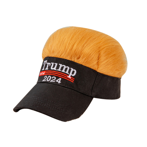 Шляпа Дональда Трампа 2024 года с вышитой красной бейсболкой MAGA с париком