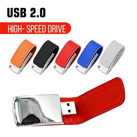 Флешки Custom For Gifts 2.0 64GB 32GB 4GB 8GB 16GB Кожаный USB + Белая КоробКа Более 1 Шт. Бесплатный Логотип