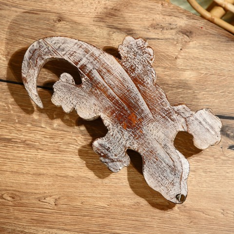 2 шт. Сувенир 'Геккон', 35x20x6 см, дерево албезия