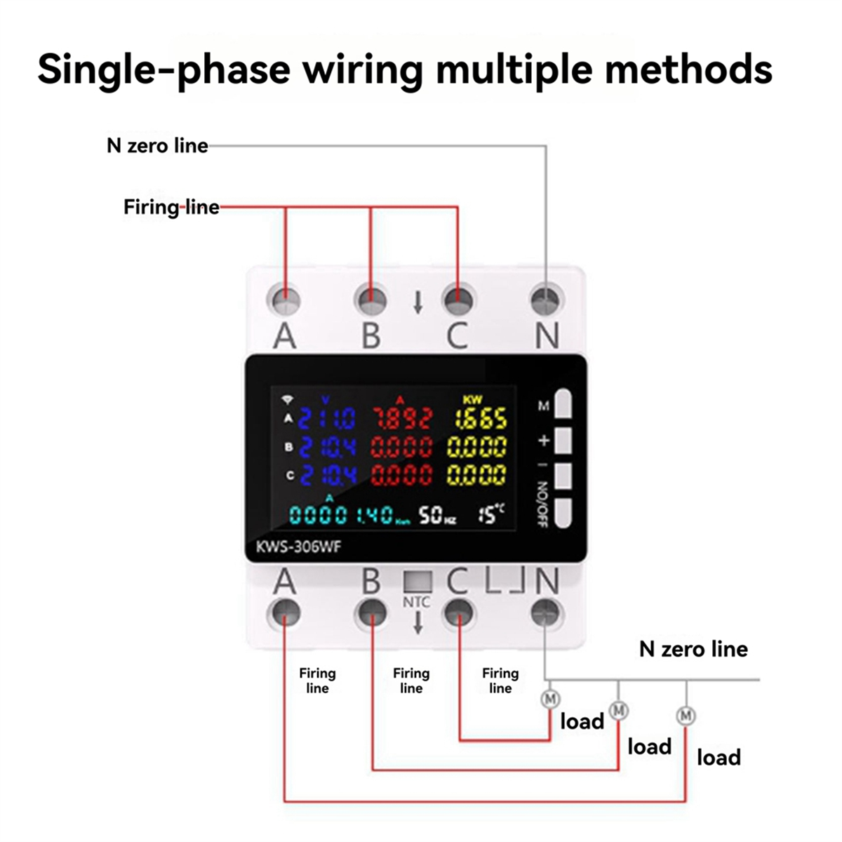 

KWS-306WF WiFi Smart Power Meter Защитный переключатель напряжения Монитор тока и напряжения, реле, автоматический выключатель