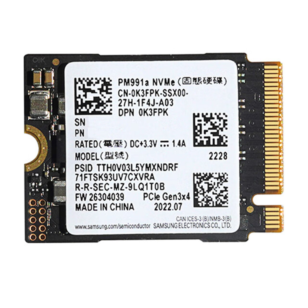 

Для SAMSUNG PM991A 1 ТБ M.2 2230 30 мм NVMe PCIe SSD накопитель для Steam Deck/Xbox Surface Pro для Dell/HP/Lenovo/Ноутбука