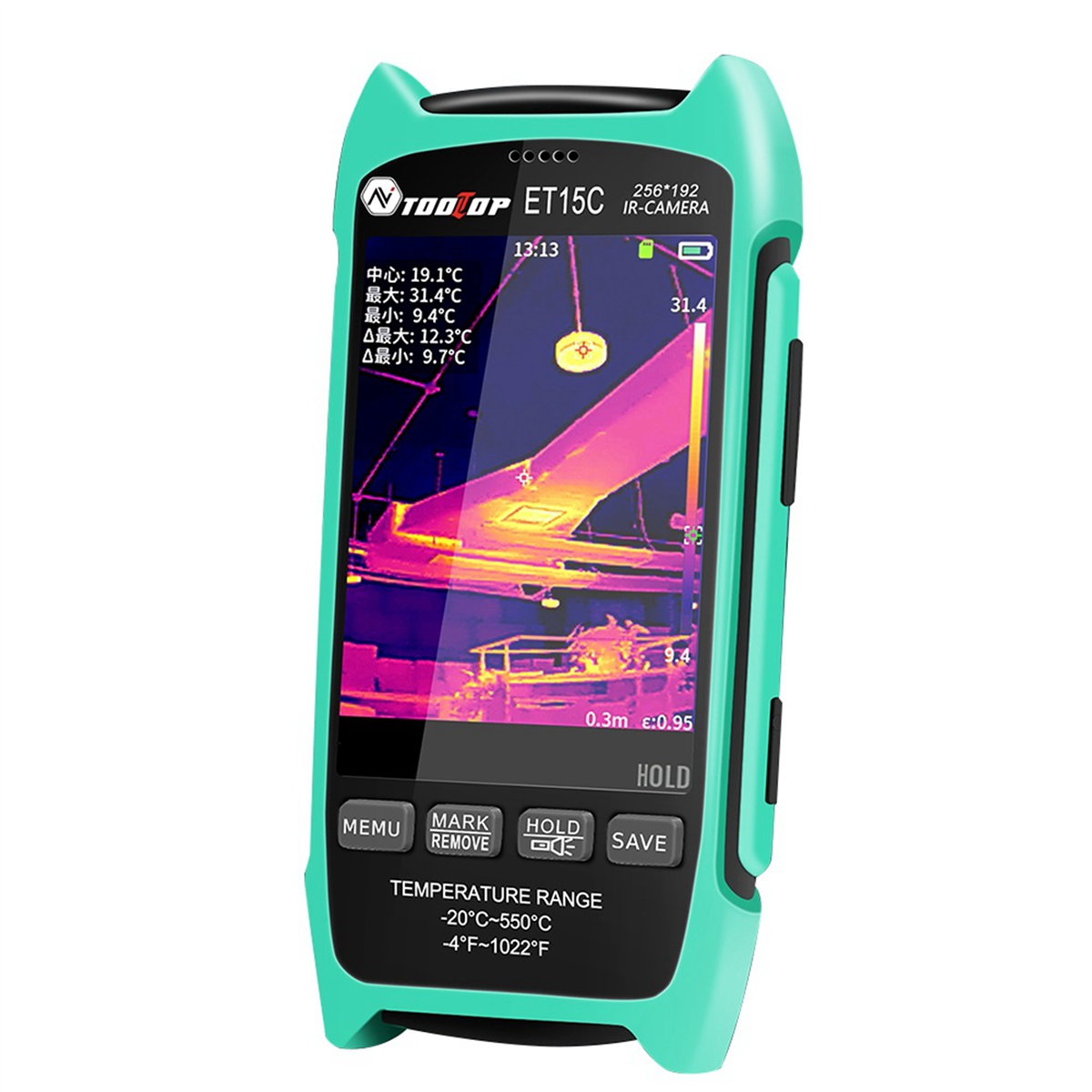 

ET15C 3,5-дюймовый тепловизор 256x192 Портативная тепловизионная камера-20 ℃ -+550 ℃ Инструмент для ремонта автомобилей и цепей