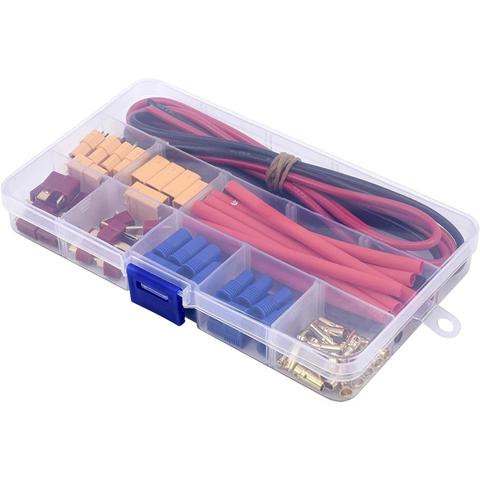 Высококачественный Т-образный штекер, Набор адаптеров XT60 и EC3 с проводом 14AWG и термоусадкой для радиоуправляемого FPV-дрона Craft