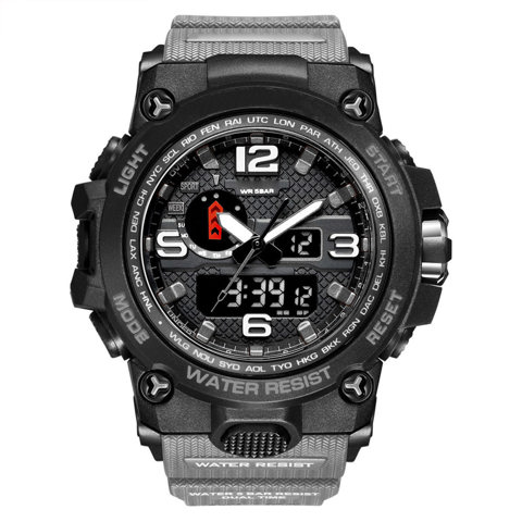 SMAEL 1545 Модные спортивные мужские наручные часы Многофункциональные кварцевые цифровые электронные часы с водонепроницаемостью 50 м / Luminou