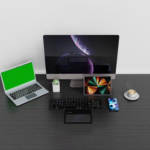 Bluetooth-клавиатура с сенсорной панелью Ультратонкая карманная складная клавиатура для IOS, Android, Windows PC Tablet