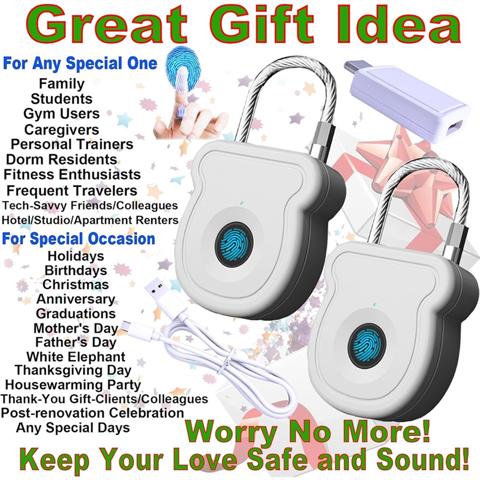 Навесной замок с отпечатками пальцев 20 пользователей 2X Для шкафчиков, для багажа, рюкзака, сумки, Умная комбинированная кабельная защелка для поездок в школу на автофургоне