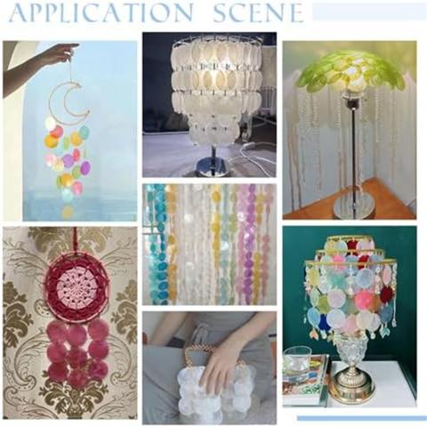 2-дюймовый 8-цветной круглый нарезанный диск Capiz Shell, соединитель для бусин из морской раковины с двойными отверстиями 1,5 мм для крафта