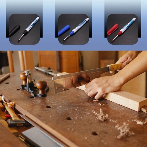 4 Шт. Маркеры с глубоким охватом, Маркер с длинным носом, Водонепроницаемый маркер с глубоким отверстием, Перманентные маркеры с охватом 30 Мм, 4 цвета