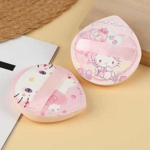Кавайная Анимация Sanrio Мультяшный Узор Hello Kitty Пуховка для Пудры с Воздушной Подушкой Для Сухого и Влажного Использования