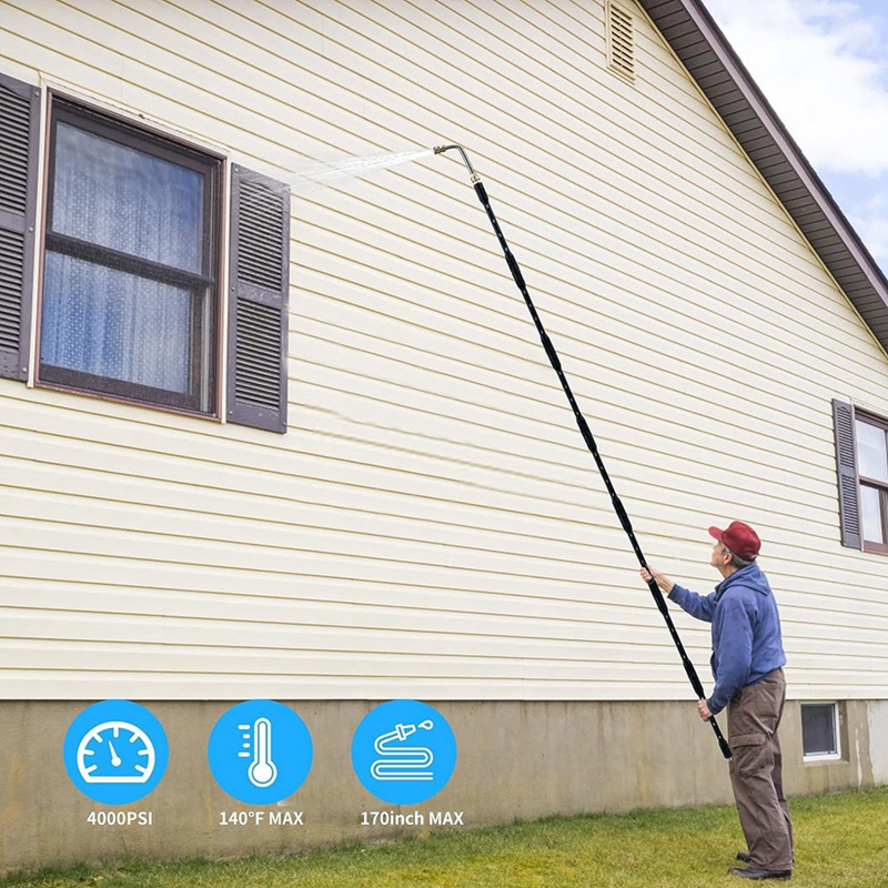 

Удлинитель мойки высокого давления-Инструменты для чистки желобов Удлинитель сменной насадки для мойки высокого давления, 1/4 дюйма, быстрое подключение, Долговечность