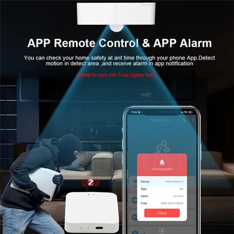 Датчик движения Zigbee Smart Motion Sensor для домашней безопасности Беспроводной датчик движения App Remote Monitor