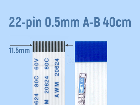 Шлейф FFC 22-pin Шаг 0.5mm Длина 40cm Обратный A-B