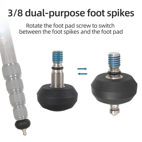 Регулируемая подставка для ножек с шипами на 3/8 винтовых ножек Подставка для ножек с шипами на 3/8 фута для фотосъемки со штативом-моноподом