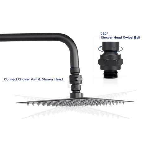Универсальная насадка для душа на 360 ° Универсальное соединительное соединение подходит для стационарных ручных насадок для тропического душа