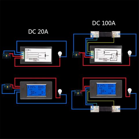 Цифровой мультиметр DC6.5-100V 0-100A