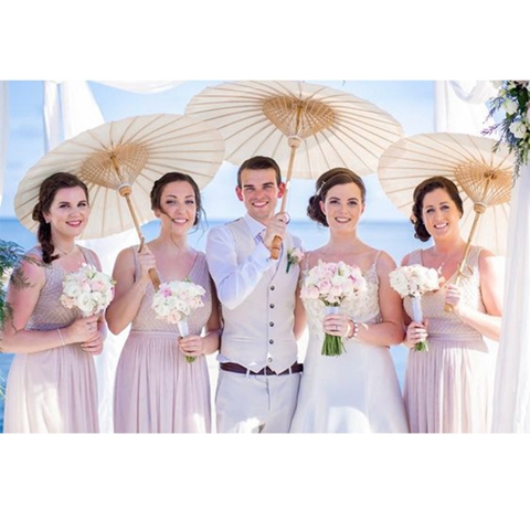 5ШТ Бумажный зонтик 60 см Пляжный зонт Белый DIY зонтик реквизит для фотосъемки для вечеринки в честь дня рождения ребенка, Свадьбы