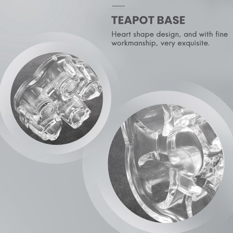 Термостойкий подсвечник для чайника в форме сердца из прозрачного стекла с подставкой для подогрева свечей