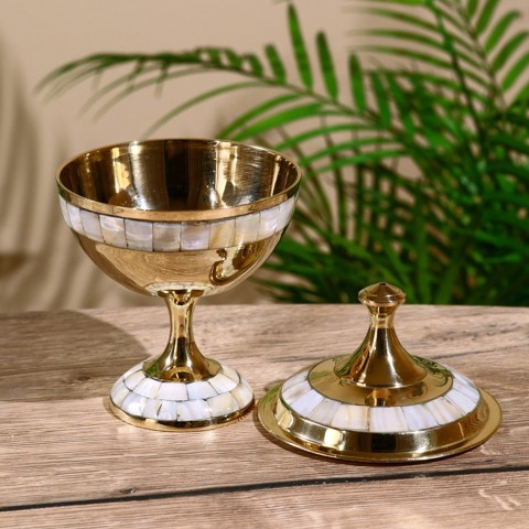 Сахарница 'Мио' латунь, перламутр 16 см