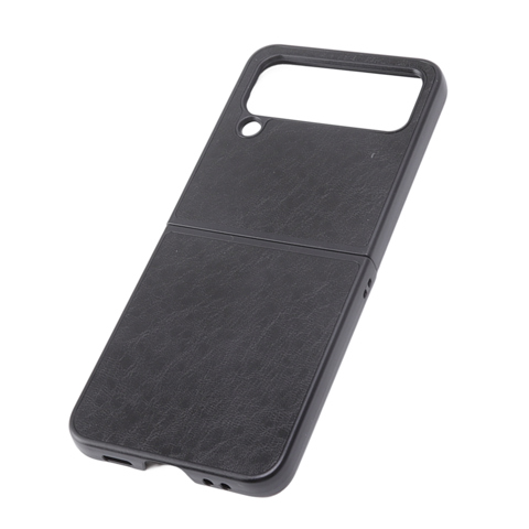 Классический чехол-книжка из искусственной кожи для складного телефона Samsung Galaxy Z Flip 4, мягкая подкладка, черный