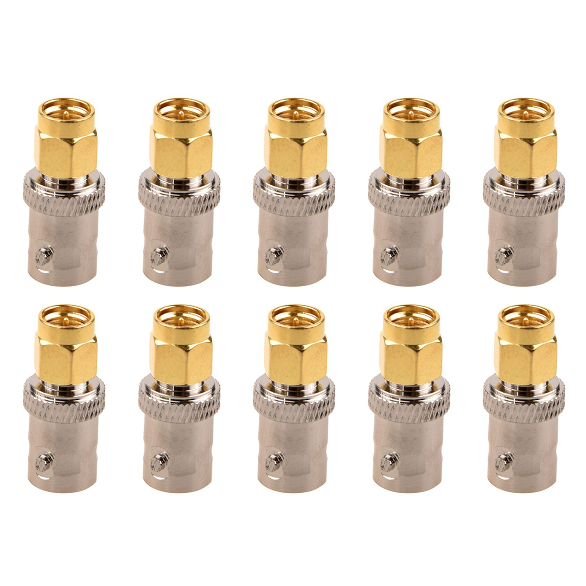 

10X Золотистый разъем SMA для подключения к серебристому гнездовому разъему BNC