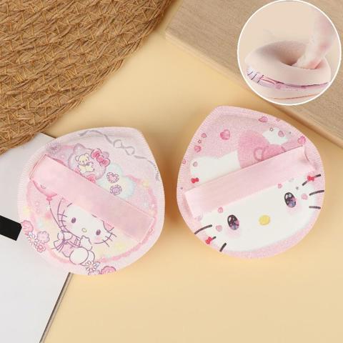 Кавайная Анимация Sanrio Мультяшный Узор Hello Kitty Пуховка для Пудры с Воздушной Подушкой Для Сухого и Влажного Использования
