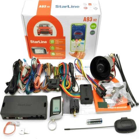 Автосигнализация StarLine A93 v2 ECO с автозапуском  диалоговая защита 3Dдатчик удара наклона энергоэкономичность защита от поме