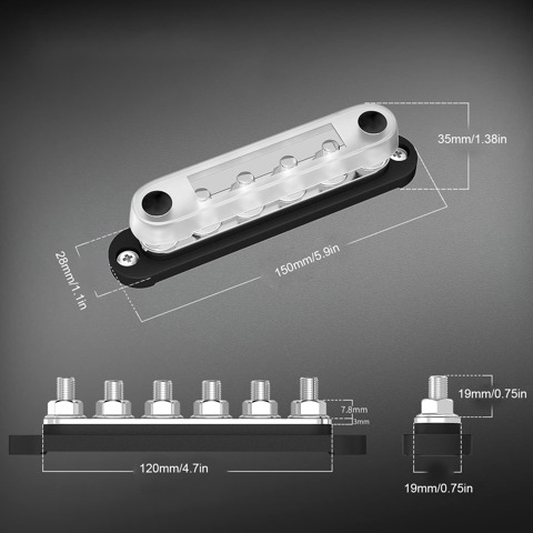 Универсальная распределительная шина питания 2шт 150А 12В-48В с крышкой