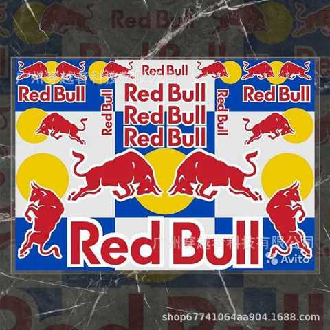 Для Шлема С Логотипом Red Bull Наклейка Мотоциклетного ВинилоВая Наклейка На Бак СпонСорСкая Автомобиля