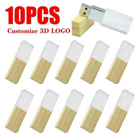 10 Шт. КристалличесКих Свадебных Подарков USB-флешки 2.0 128 3D Лазерная Гравировка Логотипа 64 32 ГБ Подарок Для