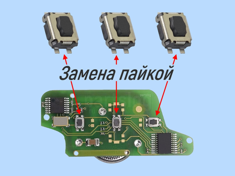 Кнопки ключа пульта ду для Peugeot 406 407 408 Partner (3 штуки)