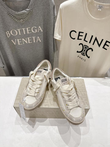 Кроссовки Golden Goose Deluxe Brand в стиле состаренный кеды дышащие унисекс кожаные с вставкой 3.5см