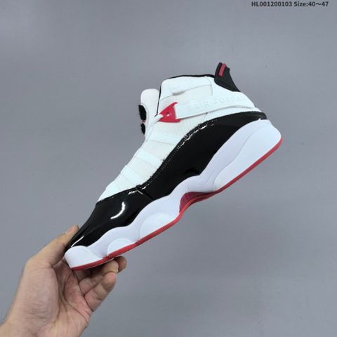 Обувь кроссовки Сделки Кроссовки Air Jordan 6 Rings High Top Six Crown бело-черно-красные AJ6 Jordan 6 поколения
