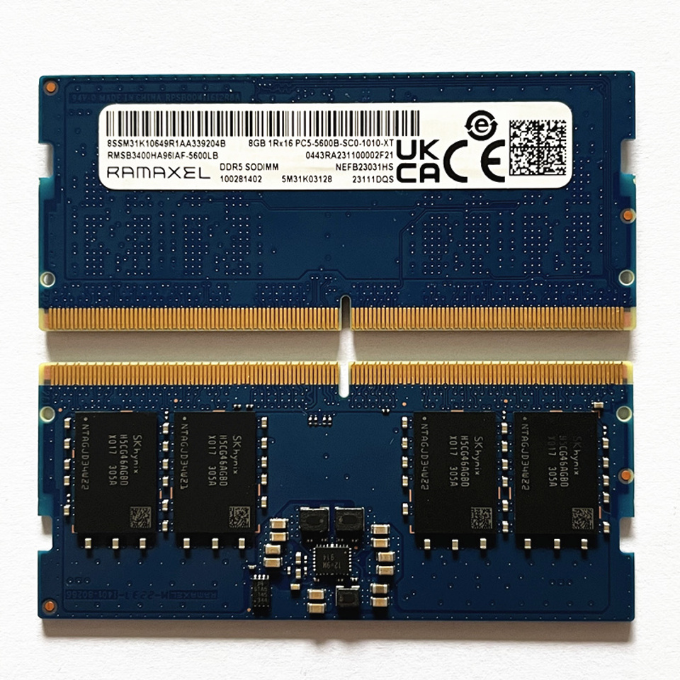 RAMAXEL DDR5 8GB 5600MHz Laptop Memory 8GB 1RX16 PC5-5600B-SC0