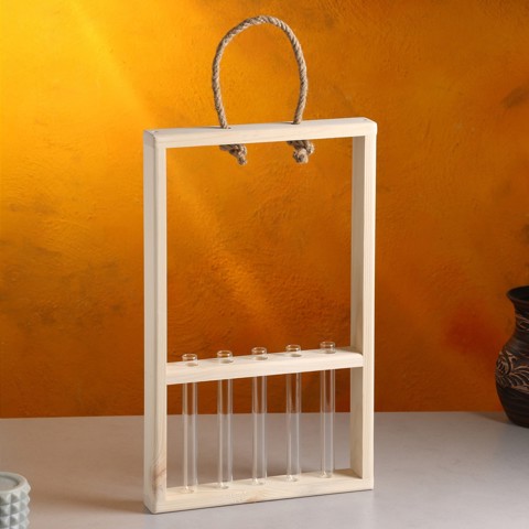 3 шт. Подарочный ящик 'Рамка', 26x5x40 см, деревянный, 5 колб