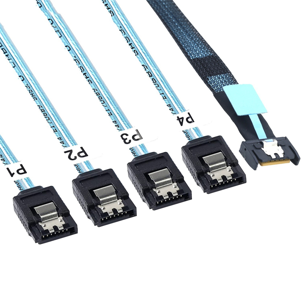 

SlimSAS 8654 MCIO 4I 38 контактов на 4 кабеля SATA PCIE5.0 PCI-E Удлинительный провод для подключения серверных данных Высокоскоростной 1 м