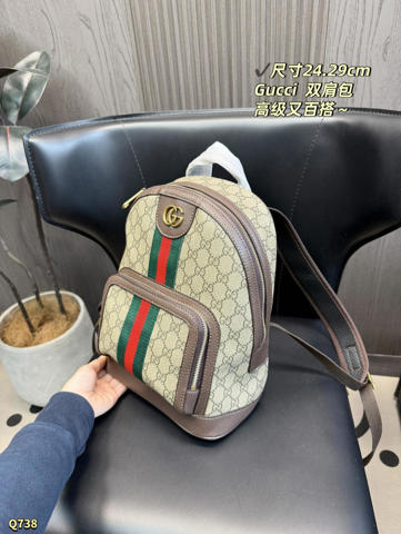 Gucci Рюкзак GG Supreme Винтажный Стильный Повседневный Женский Ранцы Для Девочек Весна 2026