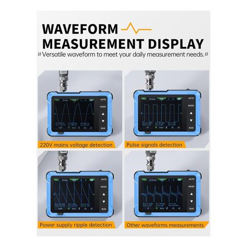Осциллограф/генератор сигналов DDS 2-в-1,2.8 дюймов TFT, полоса пропускания 10 МГц, частота дискретизации 48 МС/С, Функция запуска Автоматическая/номинальная