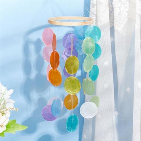 2-дюймовый 8-цветной круглый нарезанный диск Capiz Shell, соединитель для бусин из морской раковины с двойными отверстиями 1,5 мм для крафта