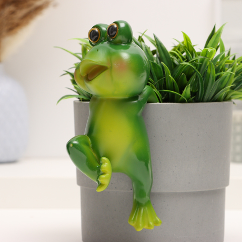 3 шт. Фигурка для флорариума TAKE IT EASY 'Лягушка Бряк', декор на кашпо, 10x8x19 см