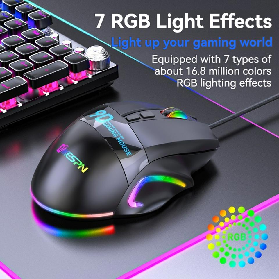 Multi-button Gaming Mouse 9-button 12000DPI 6-speed Adjustable 1000HZ ...