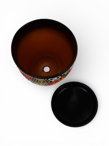 Горшок для цветов 'Радуга', 8.5 л, d26 см, h23.5 см, керамика, с поддоном, коричневый