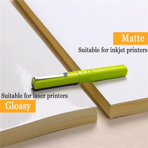 100 Листов Белой самоклеящейся водонепроницаемой наклейки формата А4 с глянцевой поверхностью для лазерного струйного принтера и копировального аппарата