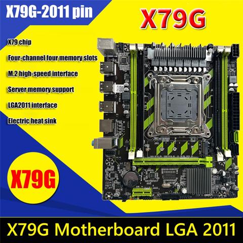 Материнская плата X79G + Кабель SATA + Панель LGA2011 4XDDR3 RECC слот M.2 NVME PCI-E X16 6XUSB2.0 SATA3.0 Серверная игровая материнская плата