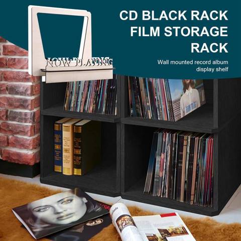 Теперь проигрывается подставка для виниловых пластинок 3D Ретро Держатель для виниловых пластинок Деревянная подставка для пластинок Идея винилового подарка Аксессуары для проигрывателя