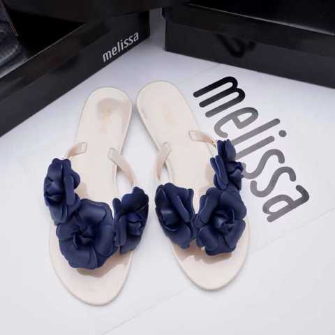 Женские сандалии Melissa 2025 New Camellia, пляжные шлепанцы с нескользящей подошвой, плоские сандалии из желеобразного материал