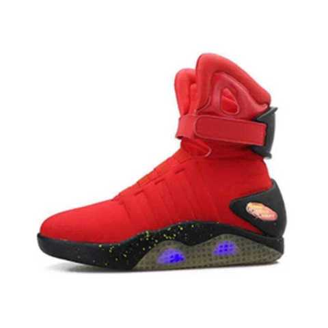 Мужские Модные СветящиеСя LED Mag КроссовКи Air Shoes С USB-зарядкой Ботинки Стиле Назад В Будущее РазмеРы 35-46.