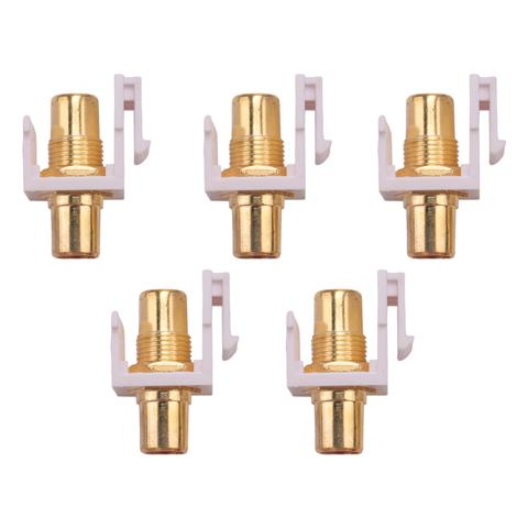 5 шт. RCA Keystone Jack, белый, золотистый