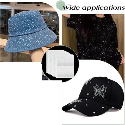 Набор для приклеивания блестящих страз - 8 Листов и 16 Аппликаций из Хрусталя, Идеально подходящих для наклеивания на Одежду.