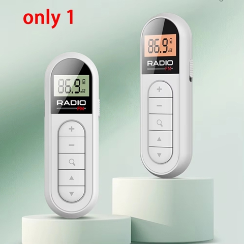 FM-радио с подсветкой ЖК-дисплея, Мини-карманный радиоприемник-клипса с наушниками 3,5 Мм, Персональный радиоприемник Walkman Для бега трусцой