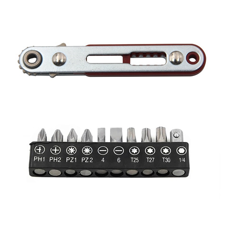 

Мини-ключ с трещоткой с локтевой головкой, ручка отвертки со смещением на 90 градусов с набором бит, ключ с храповой головкой с двойным приводом, ручной инструмент, Прочный